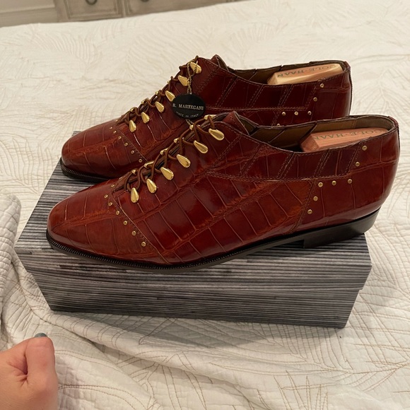 Vintage Romano Martegani Lace Up Alligator Shoes - Picture 5 of 13
